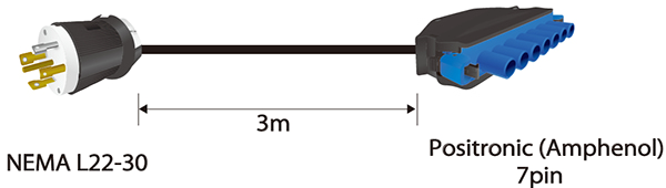 NEMA L22-30, 3m, Positronic (Amphenol) 7pin